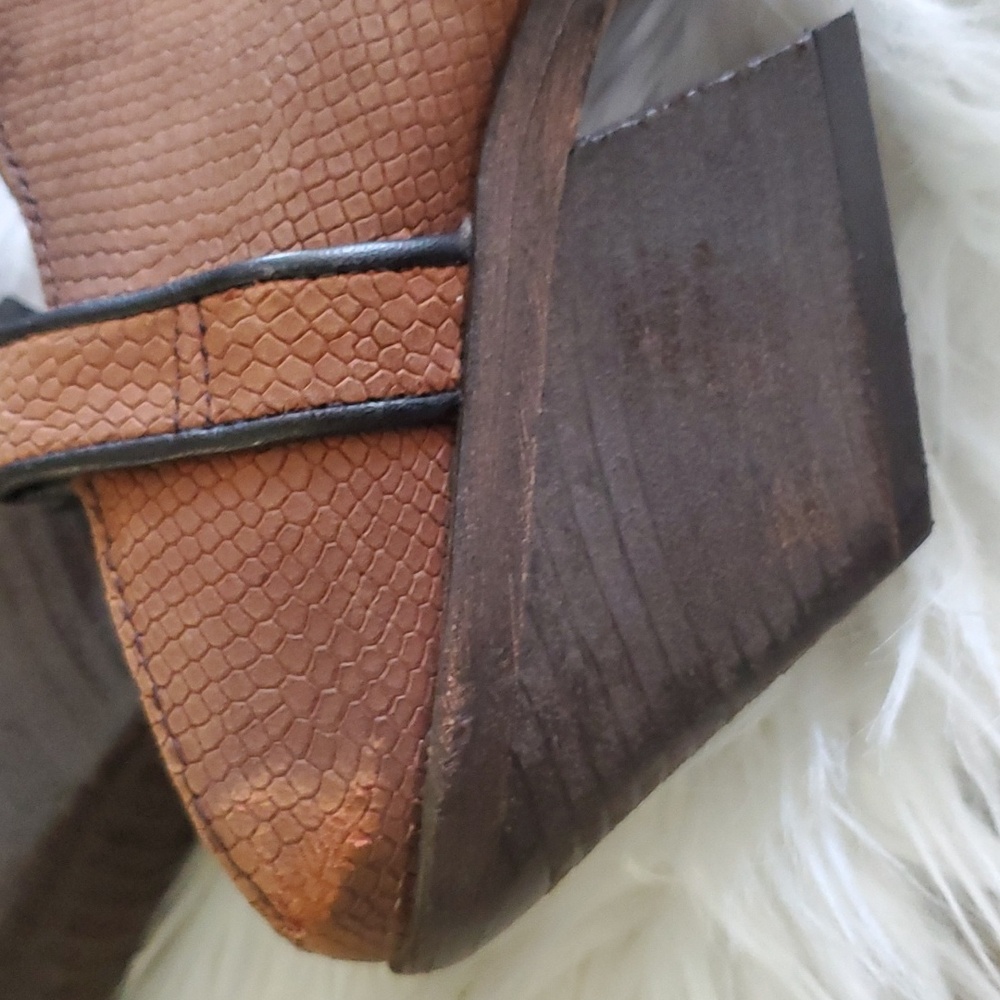 Free people Marfa  brown cowboy  western mule shoe size 6.5 - Picture 8 of 15